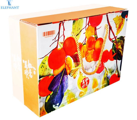 กล่องกระดาษลูกฟูก PDF ทรงสี่เหลี่ยมผืนผ้า การพิมพ์ผลไม้